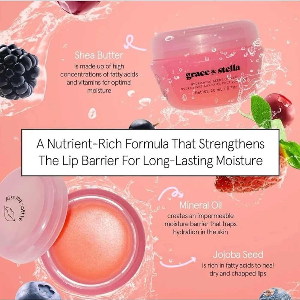Grace & Stella Nourishing Berry Lip Mask - Pink